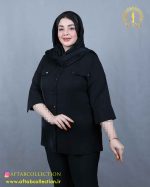 شومیز جیب نما سایزبزرگ مشکی