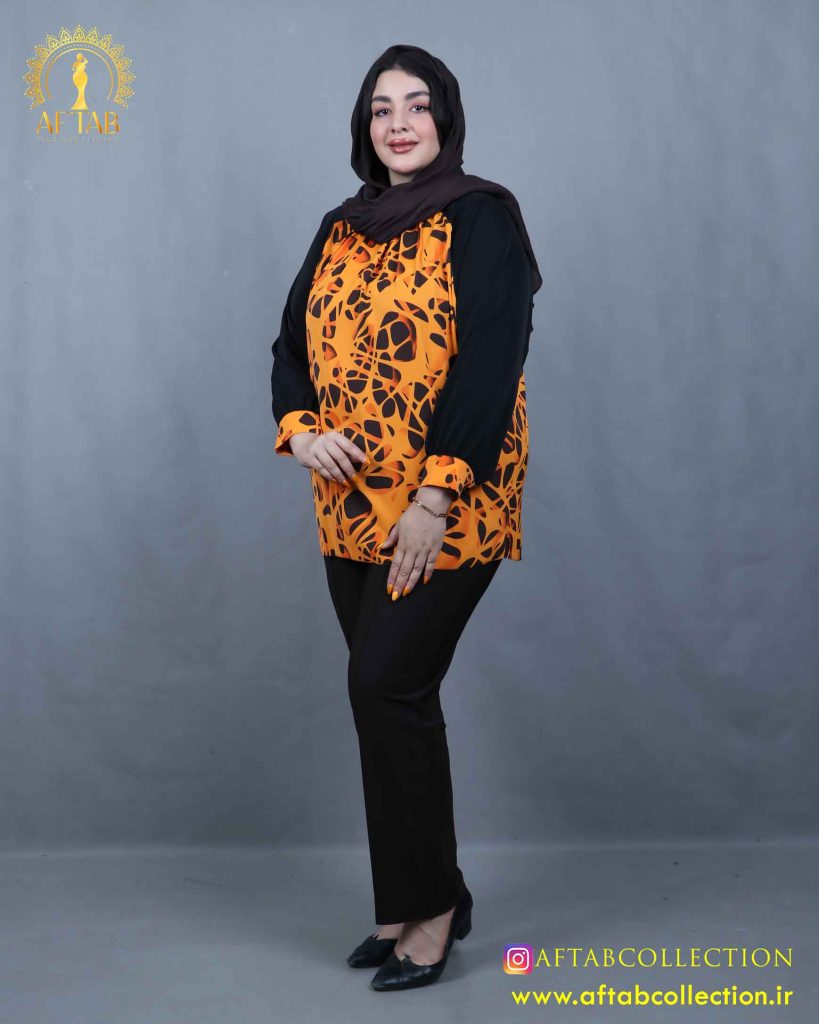 شومیز یقه چیندار سایزبزرگ