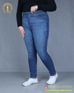شلوار جین اسکینی کمرکش سایزبزرگ