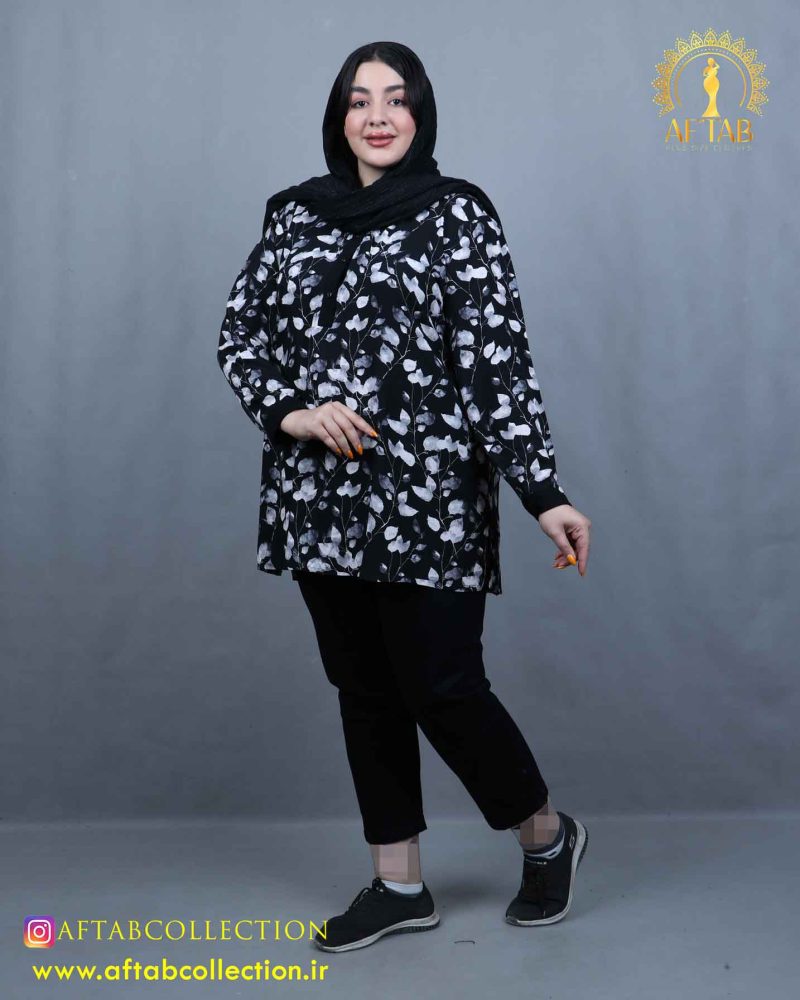 تونیک مانتو نخی طرحدار سایزبزرگ