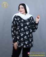 تونیک مانتو نخی طرحدار سایزبزرگ نما نزدیک