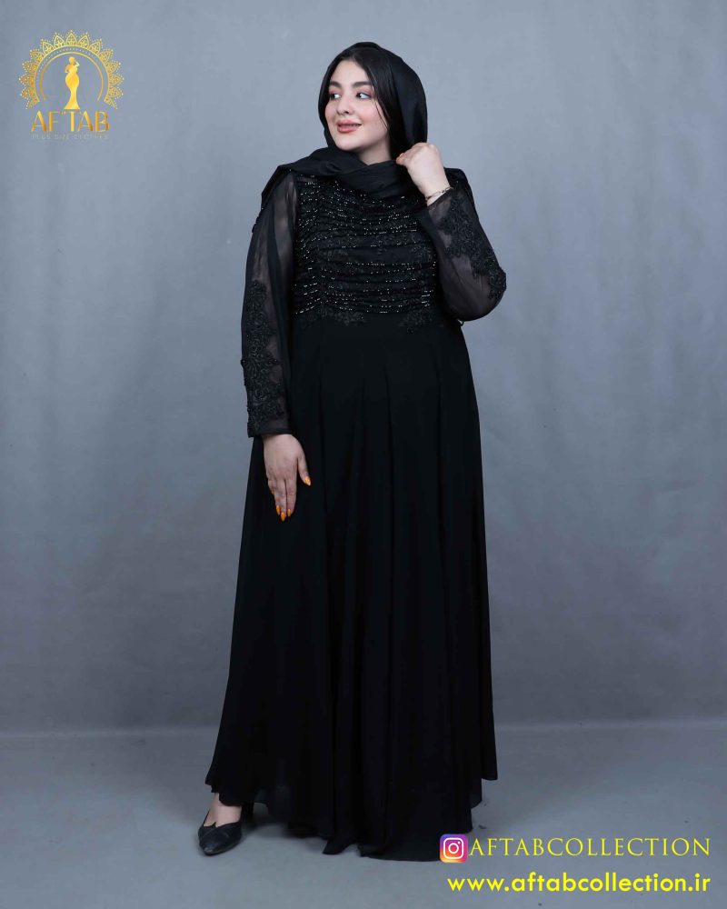 پیراهن حریر ریسه ای گیپور سایزبزرگ شیک