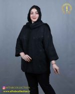 مانتو کسمه خرجکار کنفی سایزبزرگ تابستانه