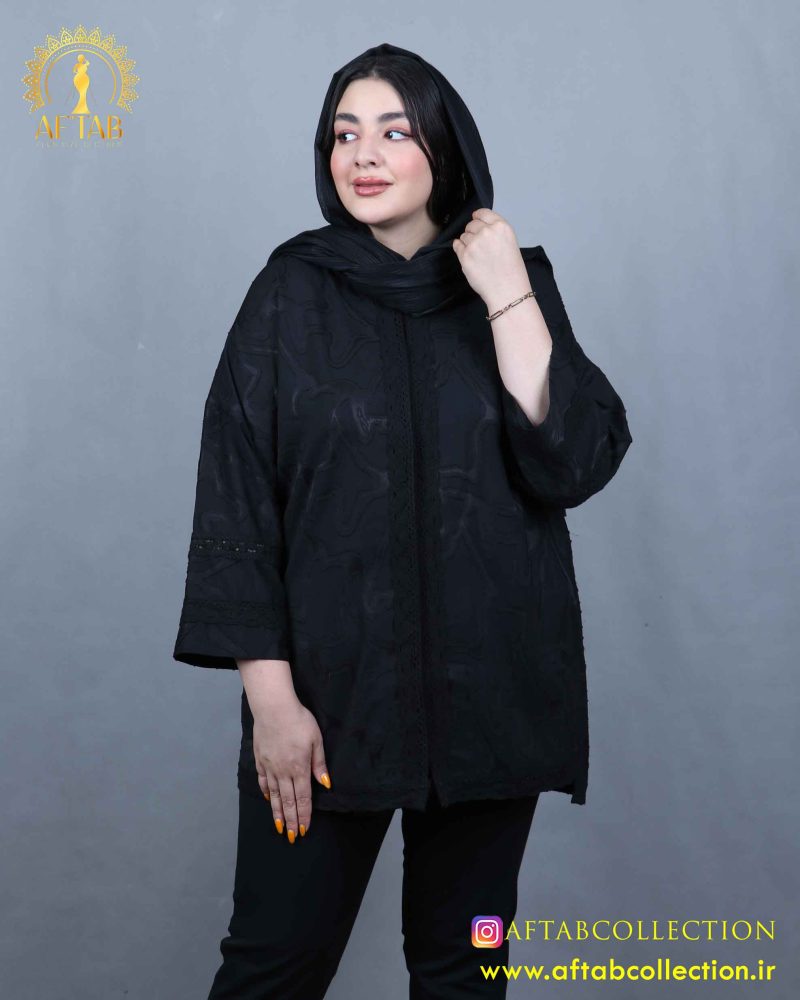 مانتو کسمه خرجکار کنفی سایزبزرگ تابستانه