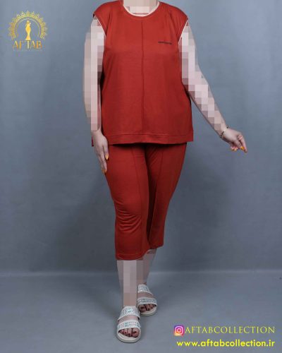 ست تاپ و شلوارک جلو دوخت سایزبزرگ