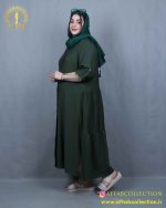 مانتو کرسپو بلند چیندار سایزبزرگ نما بغل