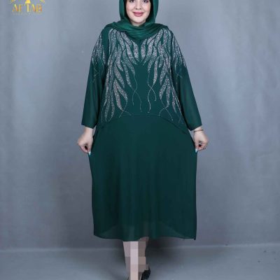 پیراهن نگین برگی سایزبزرگ