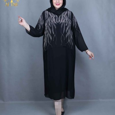 پیراهن نگین برگی سایزبزرگ