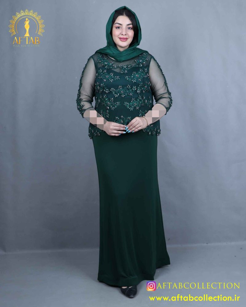 پیراهن مجلسی بالاتنه گیپور سایزبزرگ