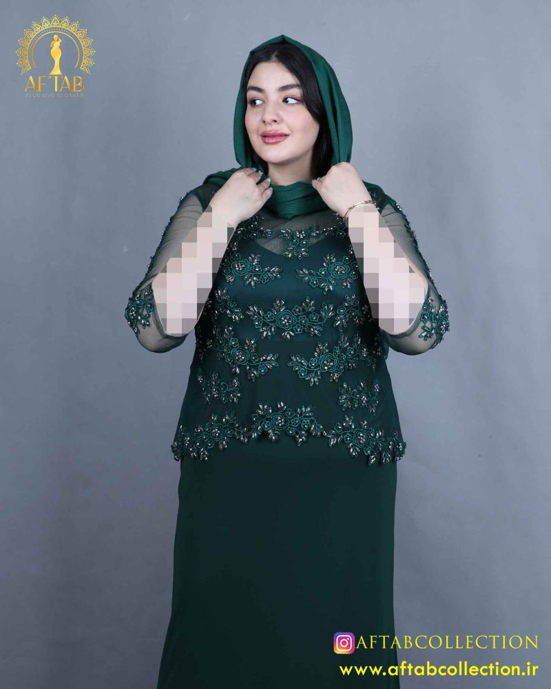 پیراهن مجلسی بالاتنه گیپور سایزبزرگ