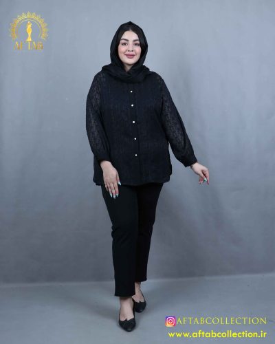 شومیز حریر ژاکارد دو تیکه سایزبزرگ