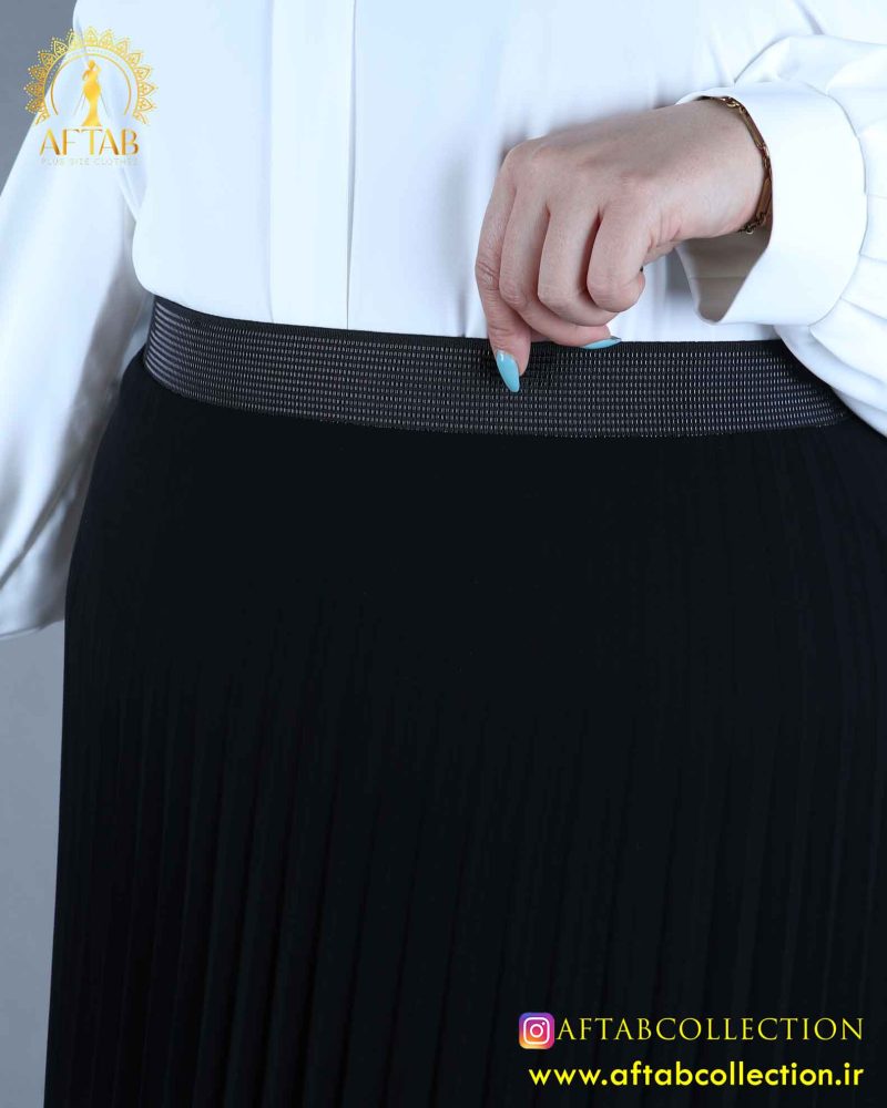 دامن حریر پلیسه سایزبزرگ