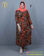 پیراهن ساحلی یقه چیندار سایزبزرگ 5790 - Image 2