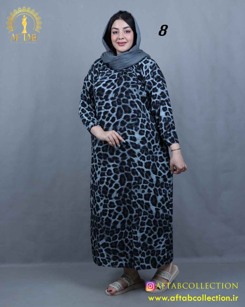 پیراهن ساحلی یقه چیندار سایزبزرگ 5790 - Image 9
