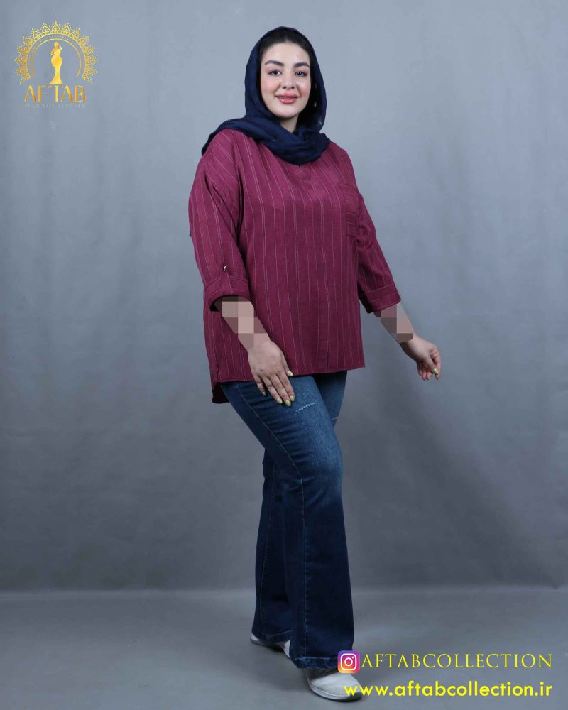 شومیز لنین راه تک جیب سایزبزرگ