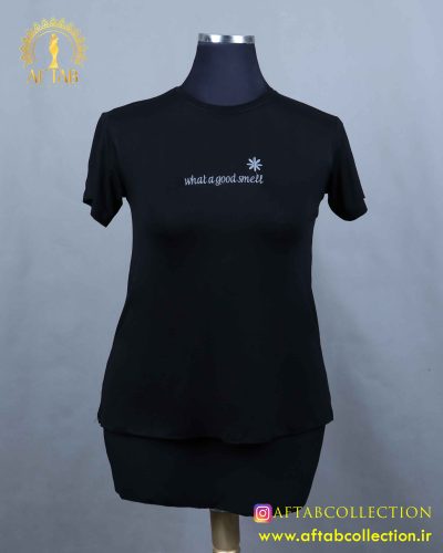 تیشرت گلدوزی مشکی سایزبزرگ
