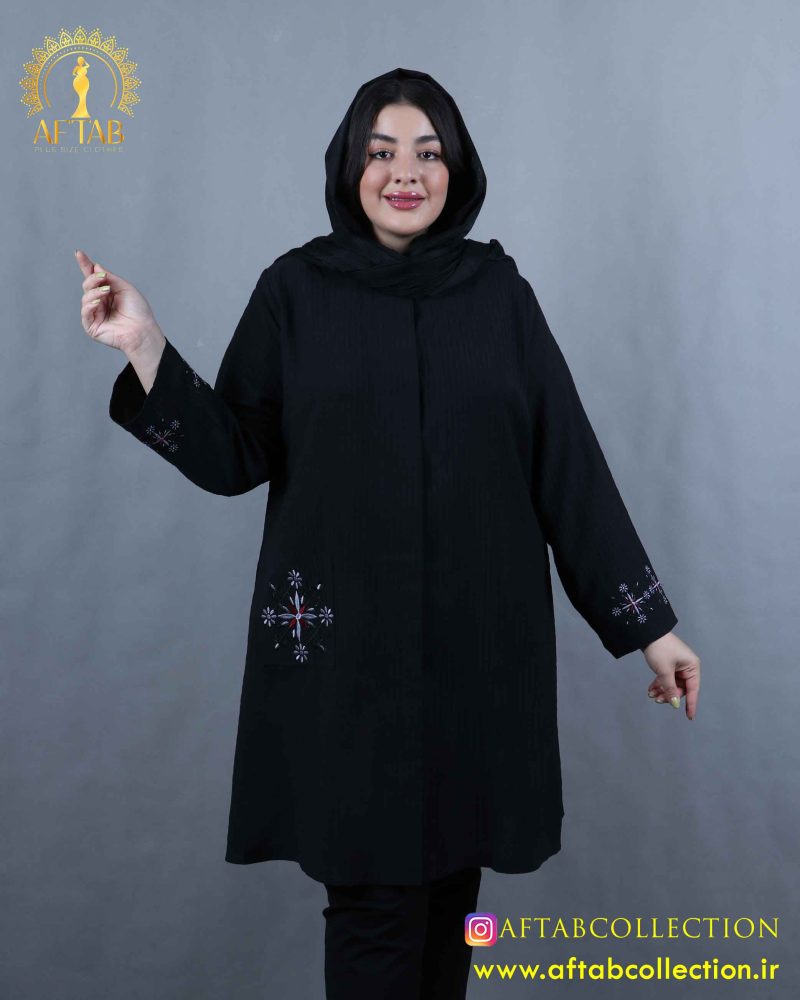 مانتو جگوار گلدوزی سایزبزرگ سبک
