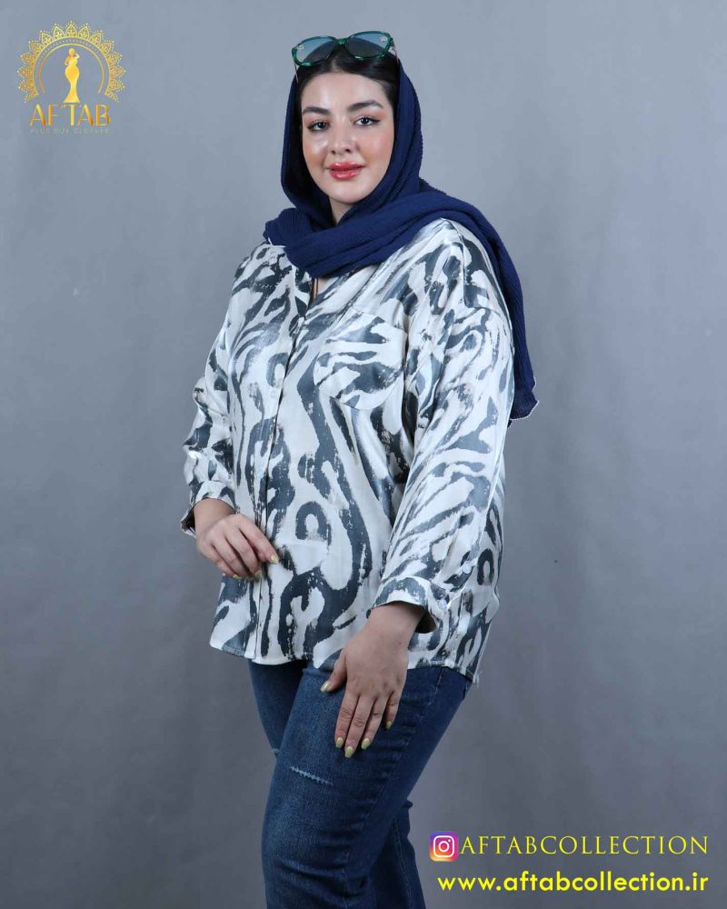 مانتو کریستالی چاپی سایزبزرگ خنک