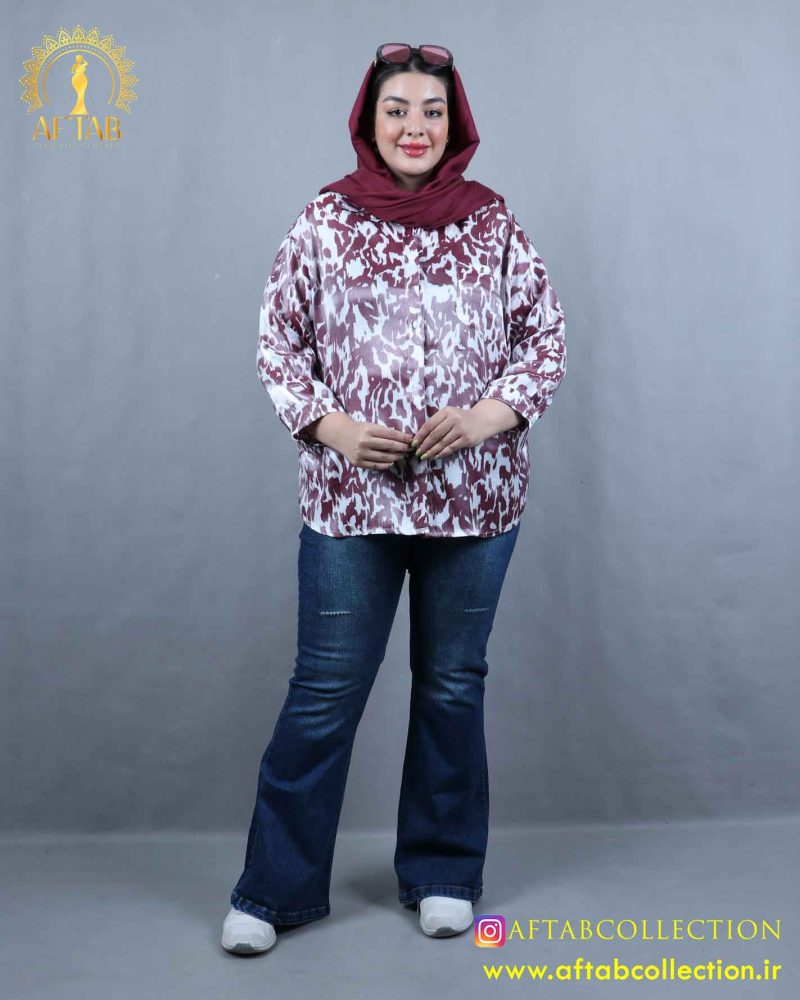 مانتو کریستالی چاپی سایزبزرگ سبک