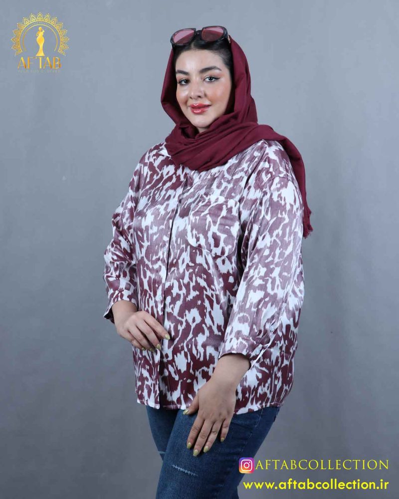 مانتو کریستالی چاپی سایزبزرگ شیک