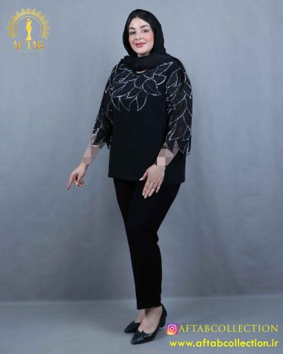 شومیز جودون نگین برگی سایزبزرگ