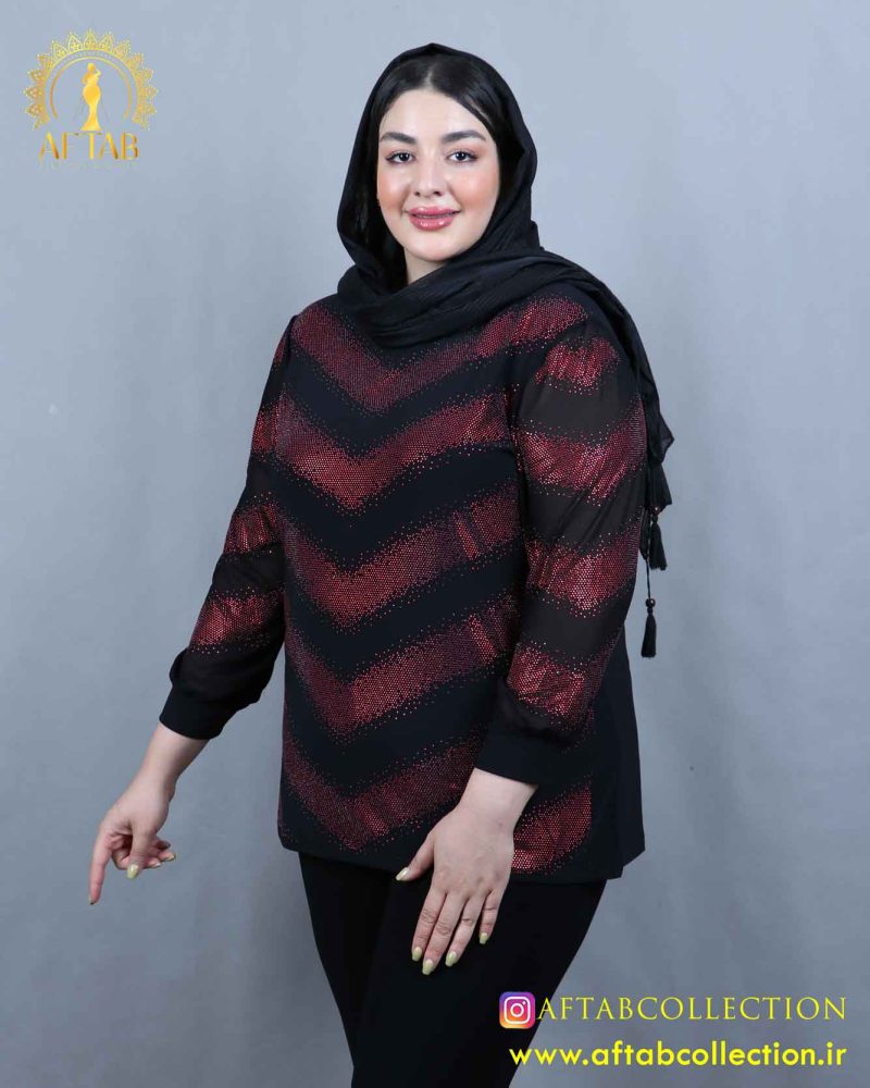 بلوز آستین حریر سون سایزبزرگ