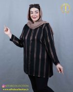 مانتو حریر راه راه درشت سایزبزرگ