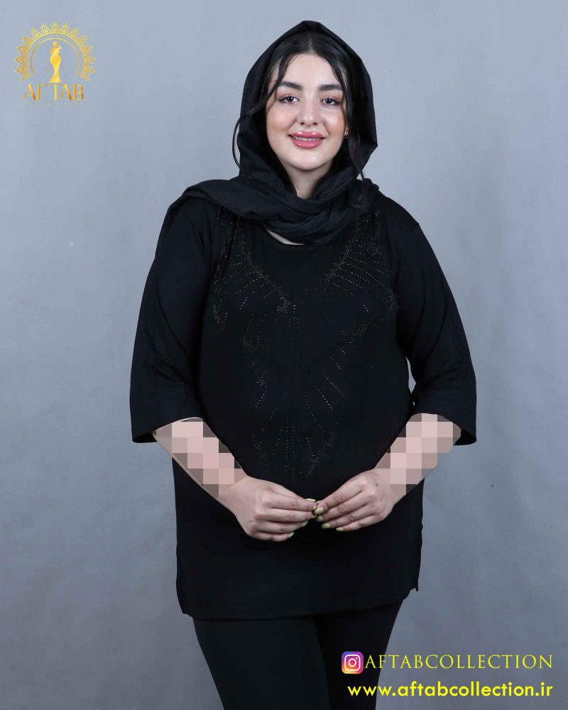 تونیک مشکی نگینی سایزبزرگ تونیک مشکی نگینی سایزبزرگ