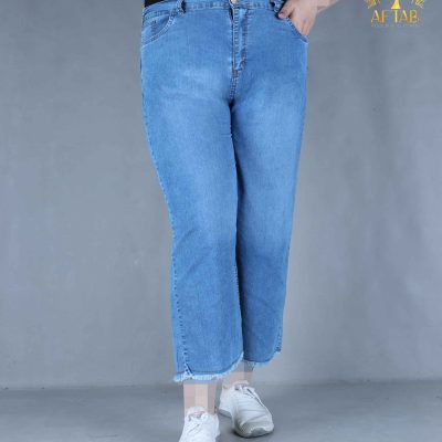 شلوار واید لگ کاغذی پایین ریش سایزبزرگ