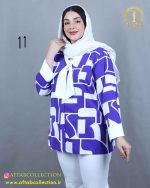 شومیز کراواتی دکمه نما طرحدار سایزبزرگ 3955 - Image 11