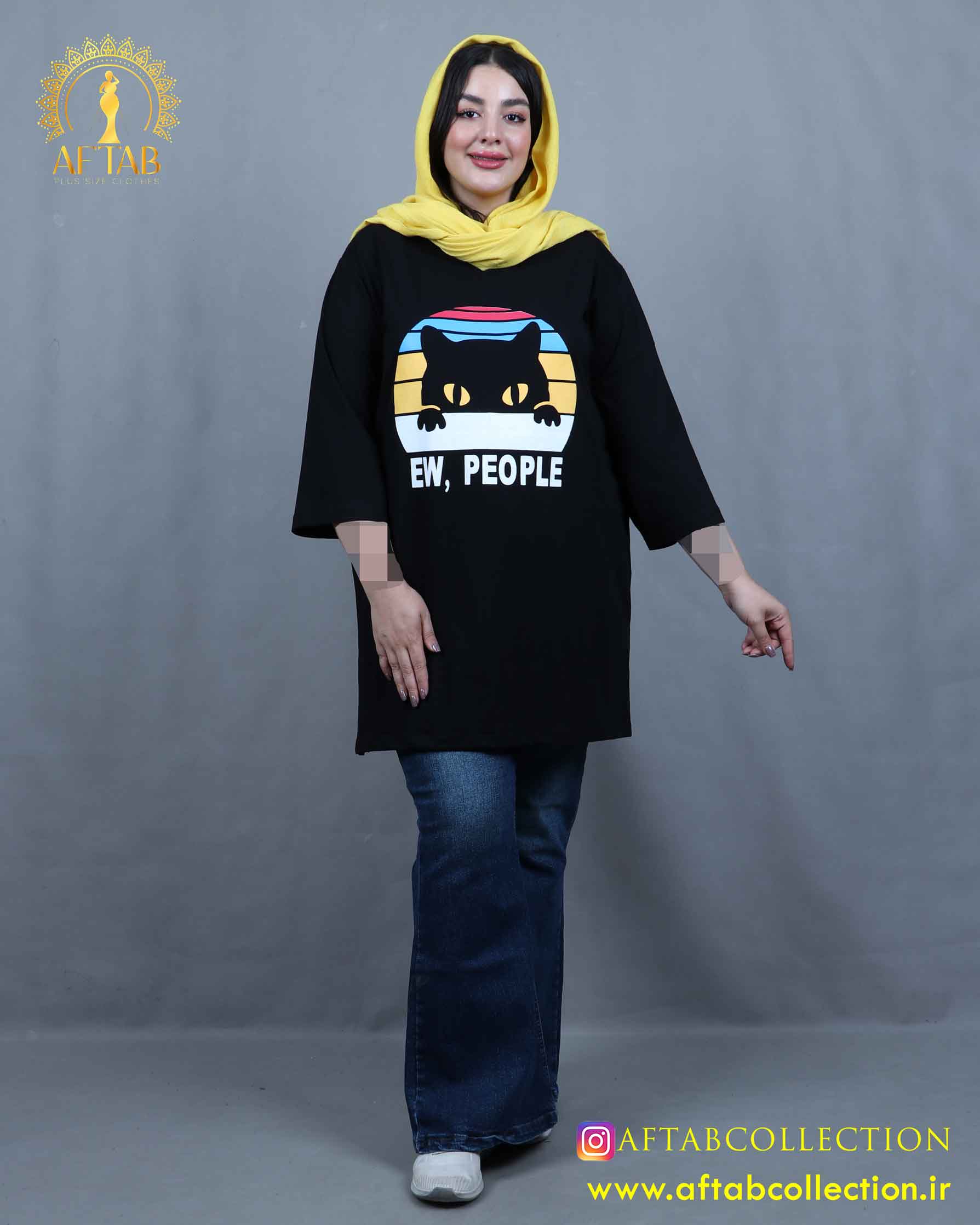تیشرت لانگ گربه سایزبزرگ تیشرت لانگ گربه سایزبزرگ