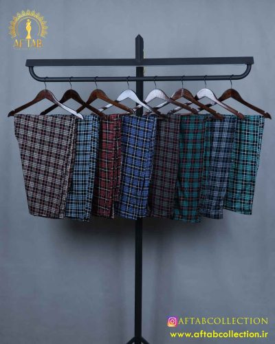 شلوار راحتی چهارخونه سایزبزرگ