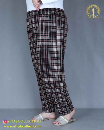 شلوار راحتی چهارخونه سایزبزرگ