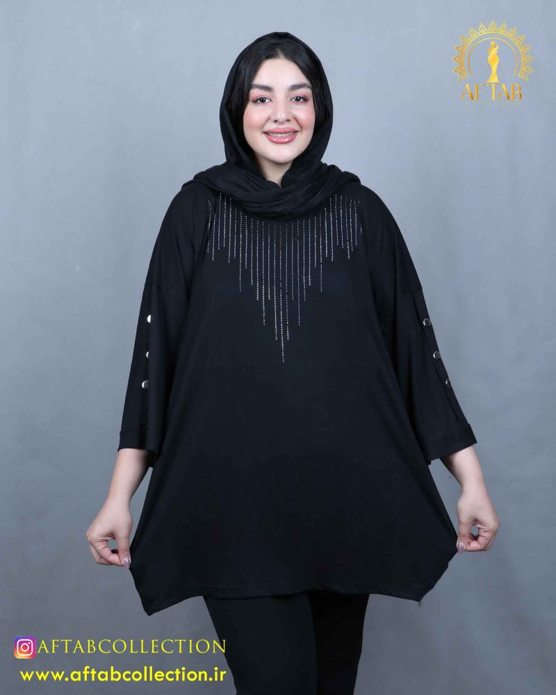 تونیک یقه نگین سایزبزرگ