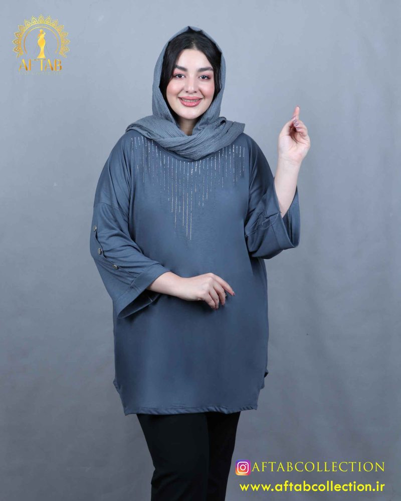 تونیک یقه نگین سایزبزرگ