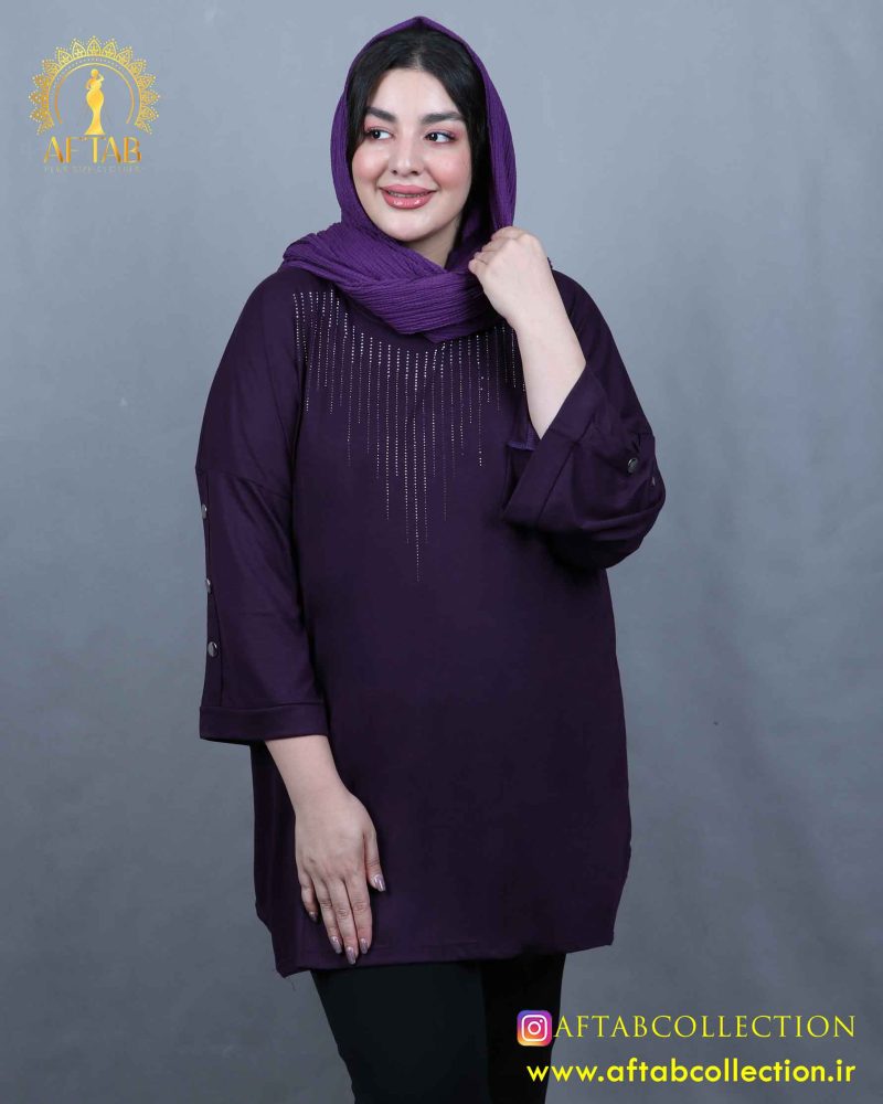 تونیک یقه نگین سایزبزرگ