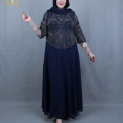 پیراهن مجلسی دو تیکه نگین لوزی سایزبزرگ