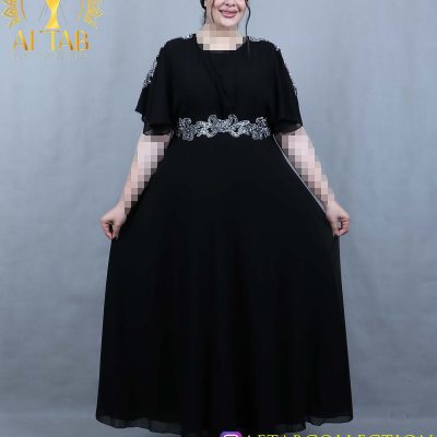 پیراهن مجلسی سنگی کلوش سایزبزرگ