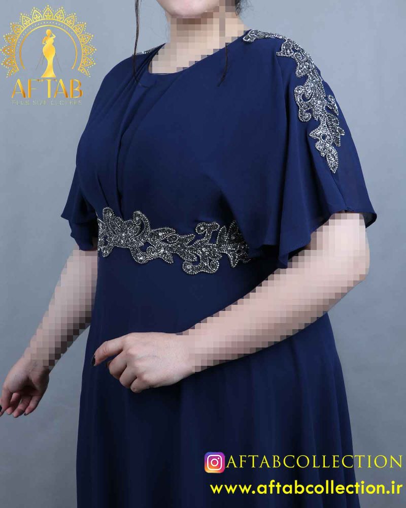 پیراهن مجلسی سنگی کلوش سایزبزرگ