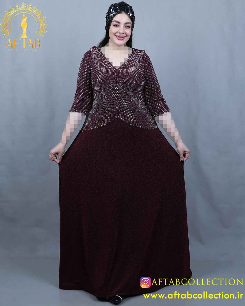 پیراهن مجلسی لمه دو تیکه سایزبزرگ