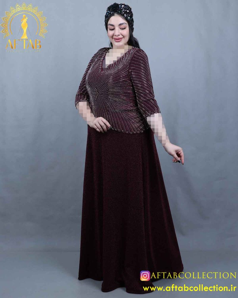 پیراهن مجلسی لمه دو تیکه سایزبزرگ