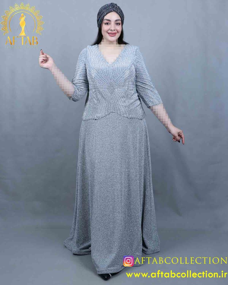 پیراهن مجلسی لمه دو تیکه سایزبزرگ