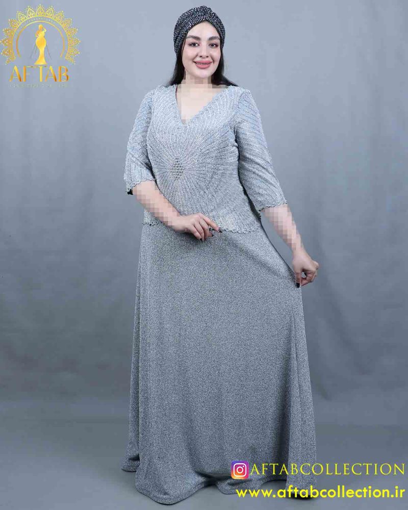 پیراهن مجلسی لمه دو تیکه سایزبزرگ