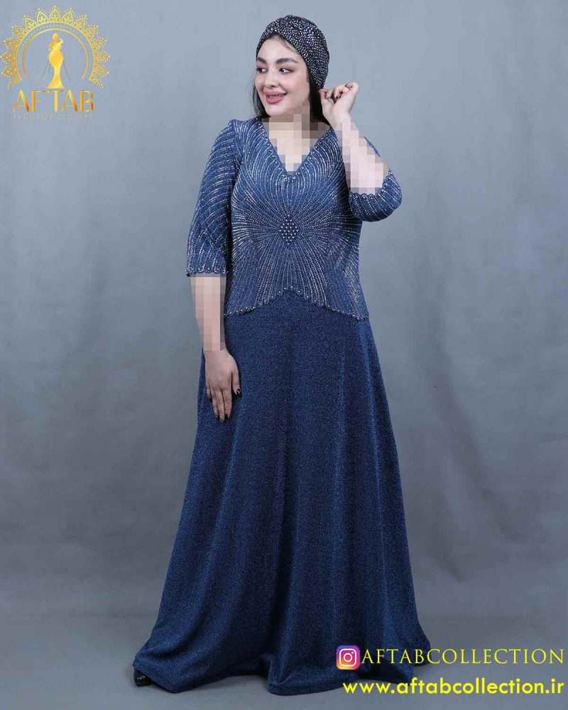 پیراهن مجلسی لمه دو تیکه سایزبزرگ