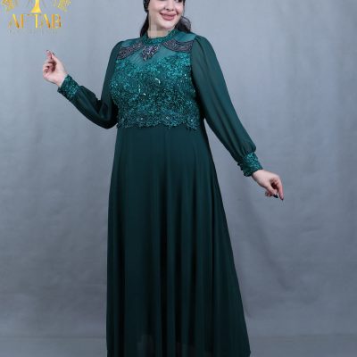 پیراهن مجلسی خرجکار گیپور ریسه ای سایزبزرگ