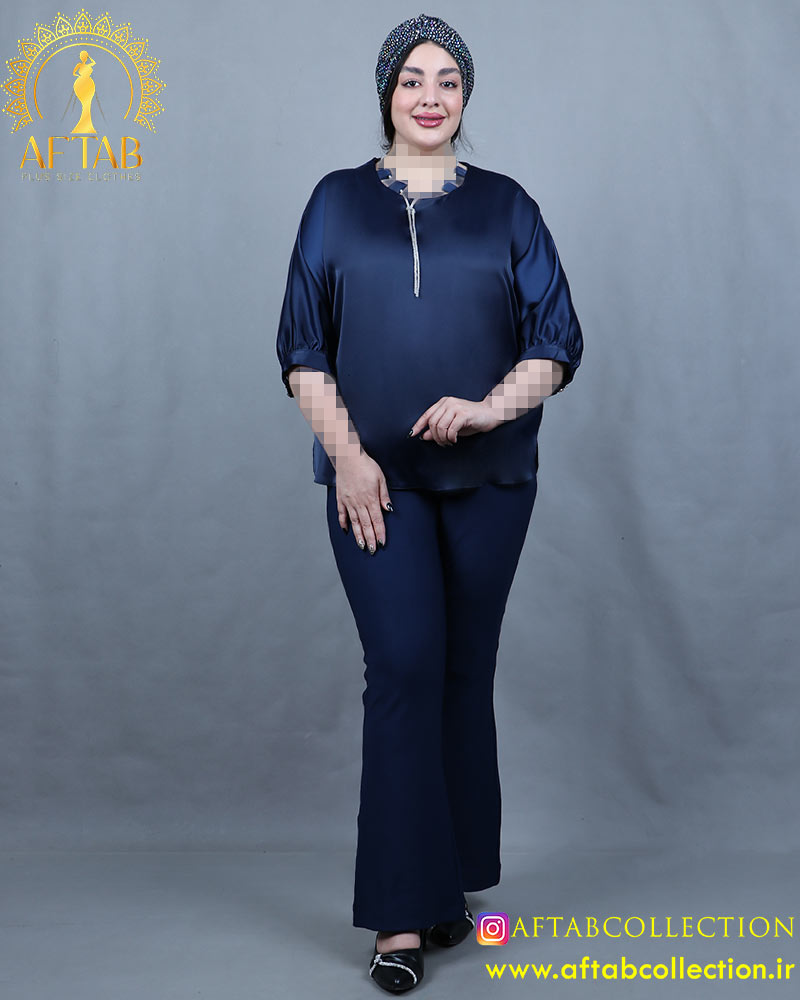 شومیز ساتن نوار نگینی سایزبزرگ شومیز ساتن نوار نگینی سایزبزرگ