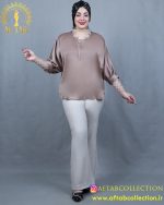 شومیز ساتن نوار نگینی سایزبزرگ