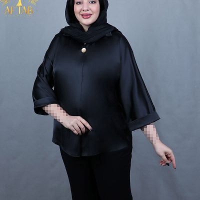 شومیز ساتن تک دکمه سایزبزرگ