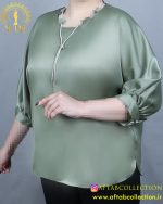 شومیز ساتن نوار نگینی سایزبزرگ