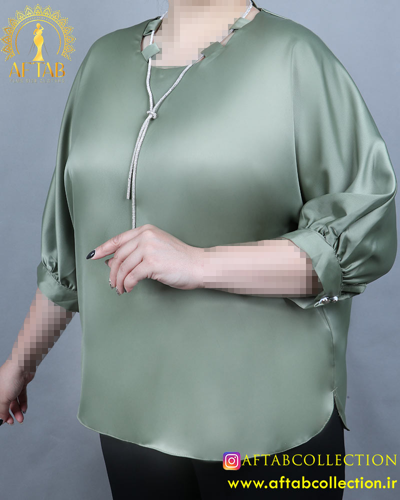 شومیز ساتن نوار نگینی سایزبزرگ شومیز ساتن نوار نگینی سایزبزرگ